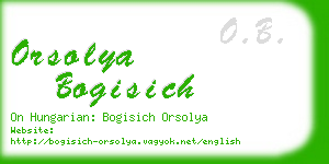orsolya bogisich business card